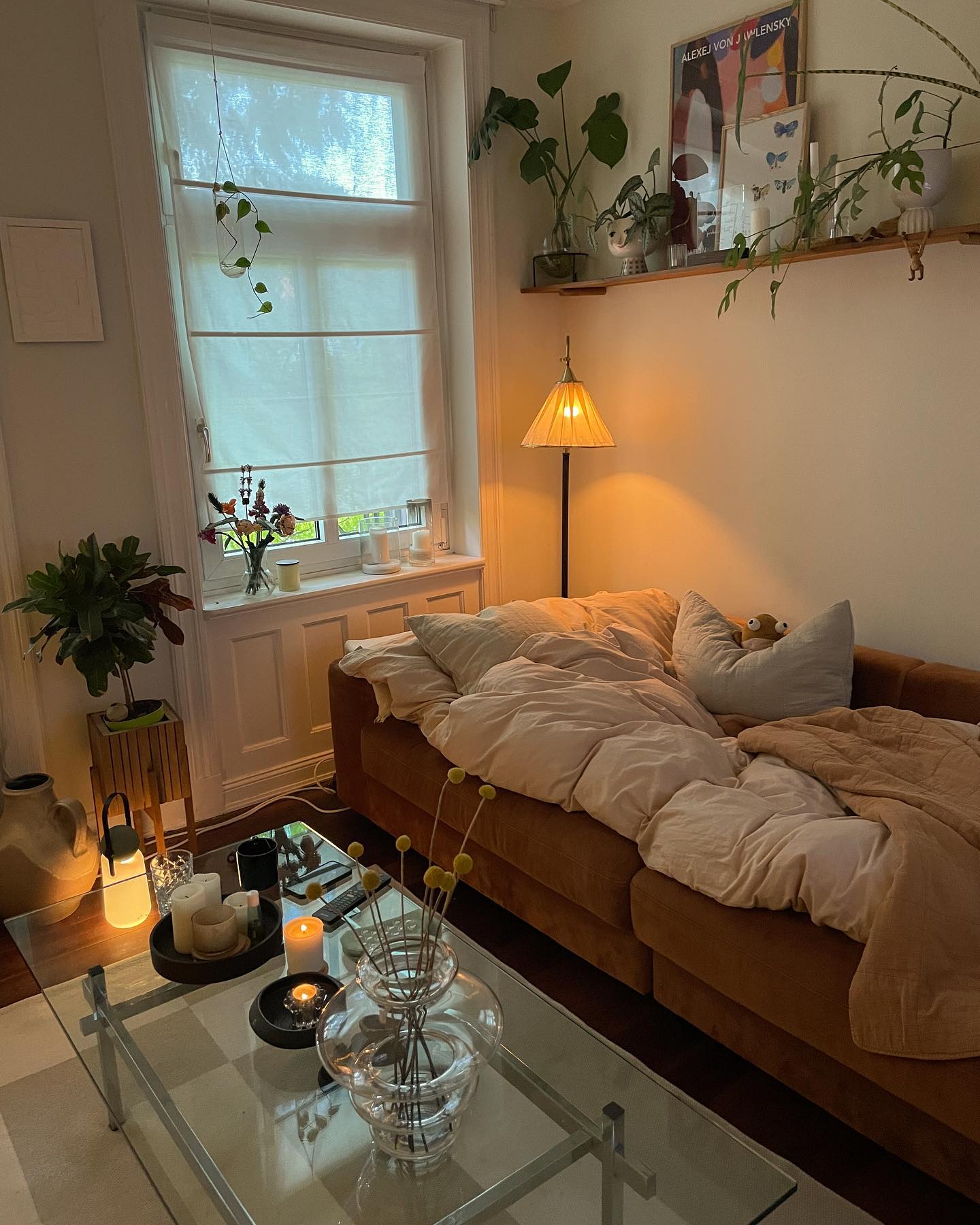 19. Cozy Nook with a Persian Rug and Wooden Cat Figurine