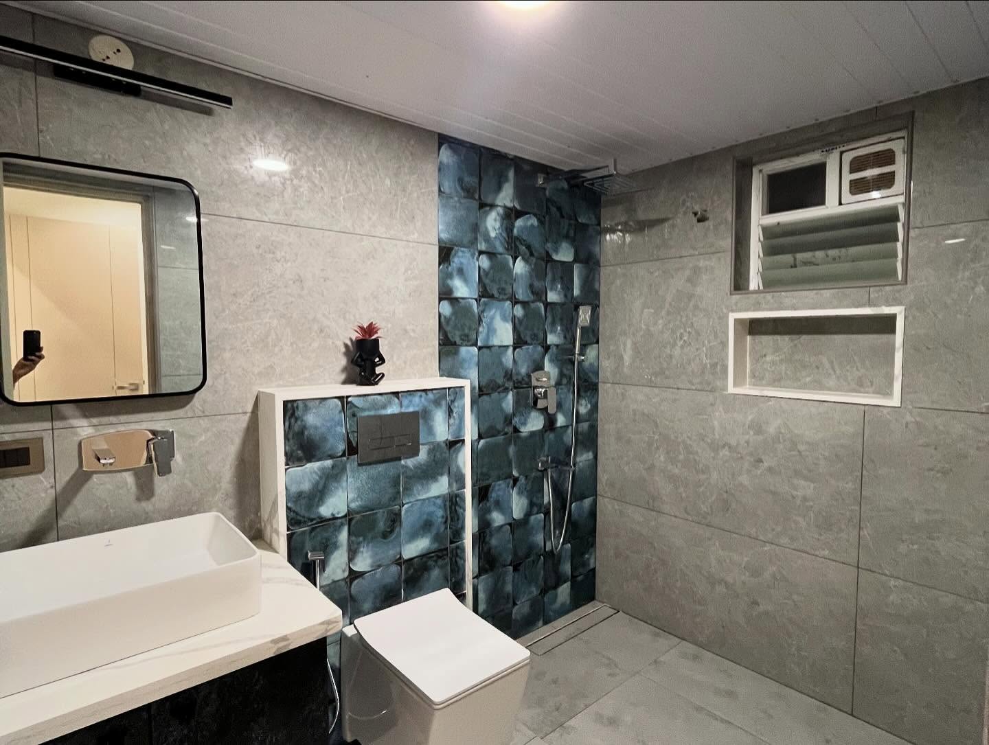 10. Moonlit Marble Mosaic: a Bathroom Where Shadows Dance on Stone
