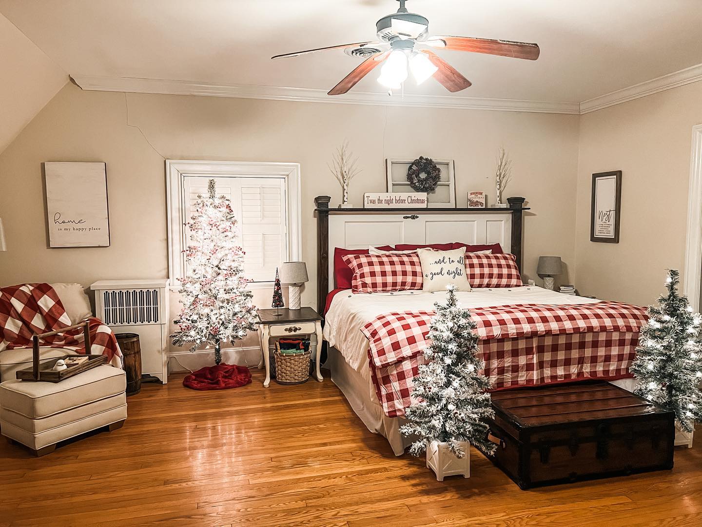 17. Crimson Ribbon Garland Woven Through Snowy Pine Cones on a Mantel