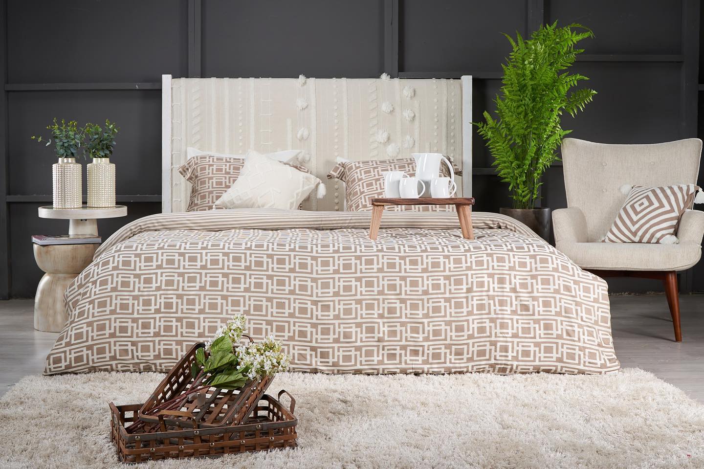 9. Moonlit Moss Canopy Over Vintage Trunks: a Dark Boho Bedroom Escape