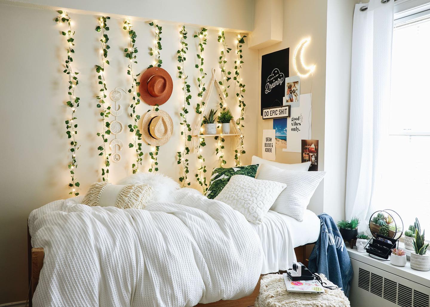 9. a Tapestry Of Bohemian Dreams with Macrame and Fairy Lights