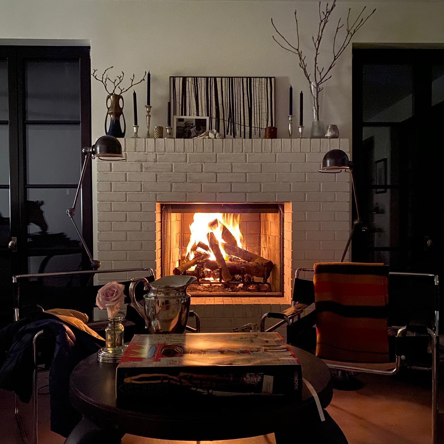 12. Mid-century Meets Minimalism: the Floating Walnut Shelf Fireplace