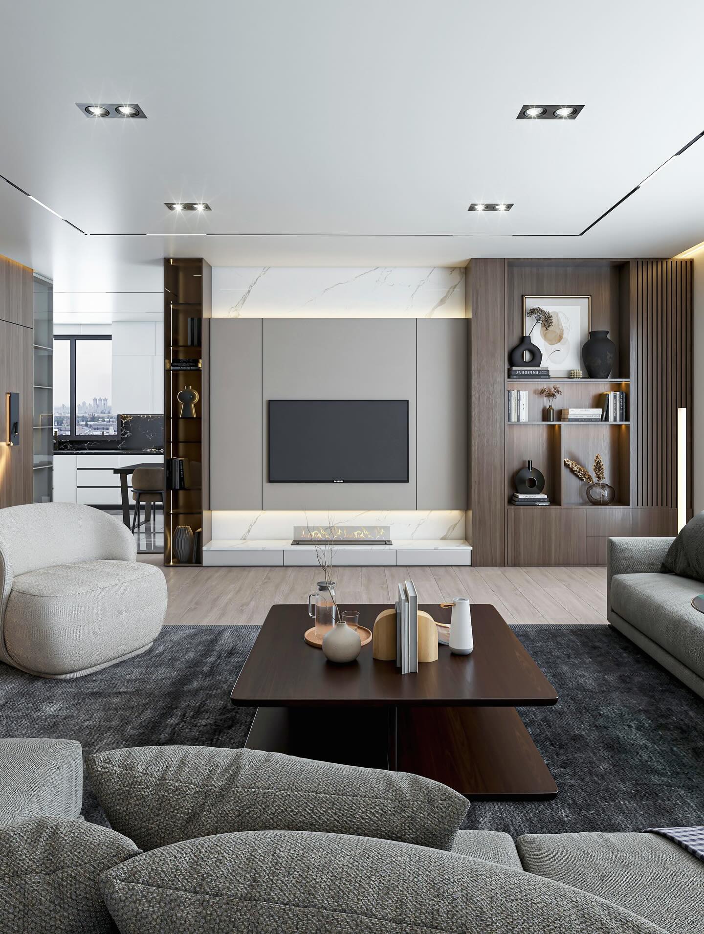 33. the Fusion Of Teal Velvet and Geometric Patterns In a Sunlit Living Space