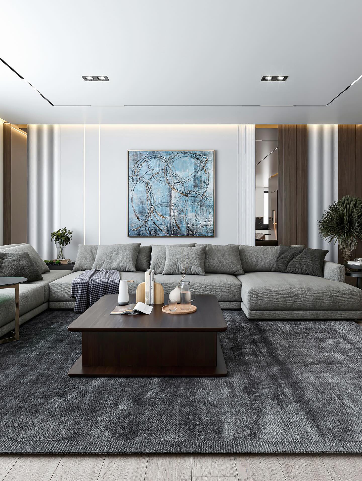 38. the Geometric Fusion Of Teal and Terracotta In a Sunlit Space