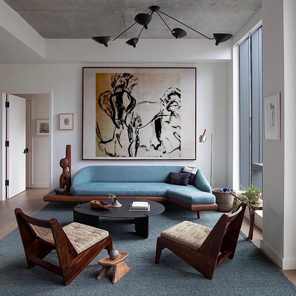 19. Vibrant Geometric Echoes with a Pop Of Magenta on a White Canvas