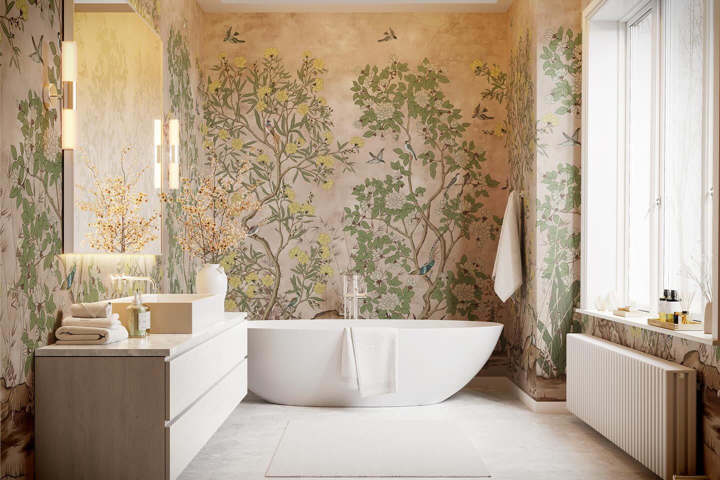 14. Frosted Ferns and Crystal Quartz: a Bathroom Wallpaper Odyssey