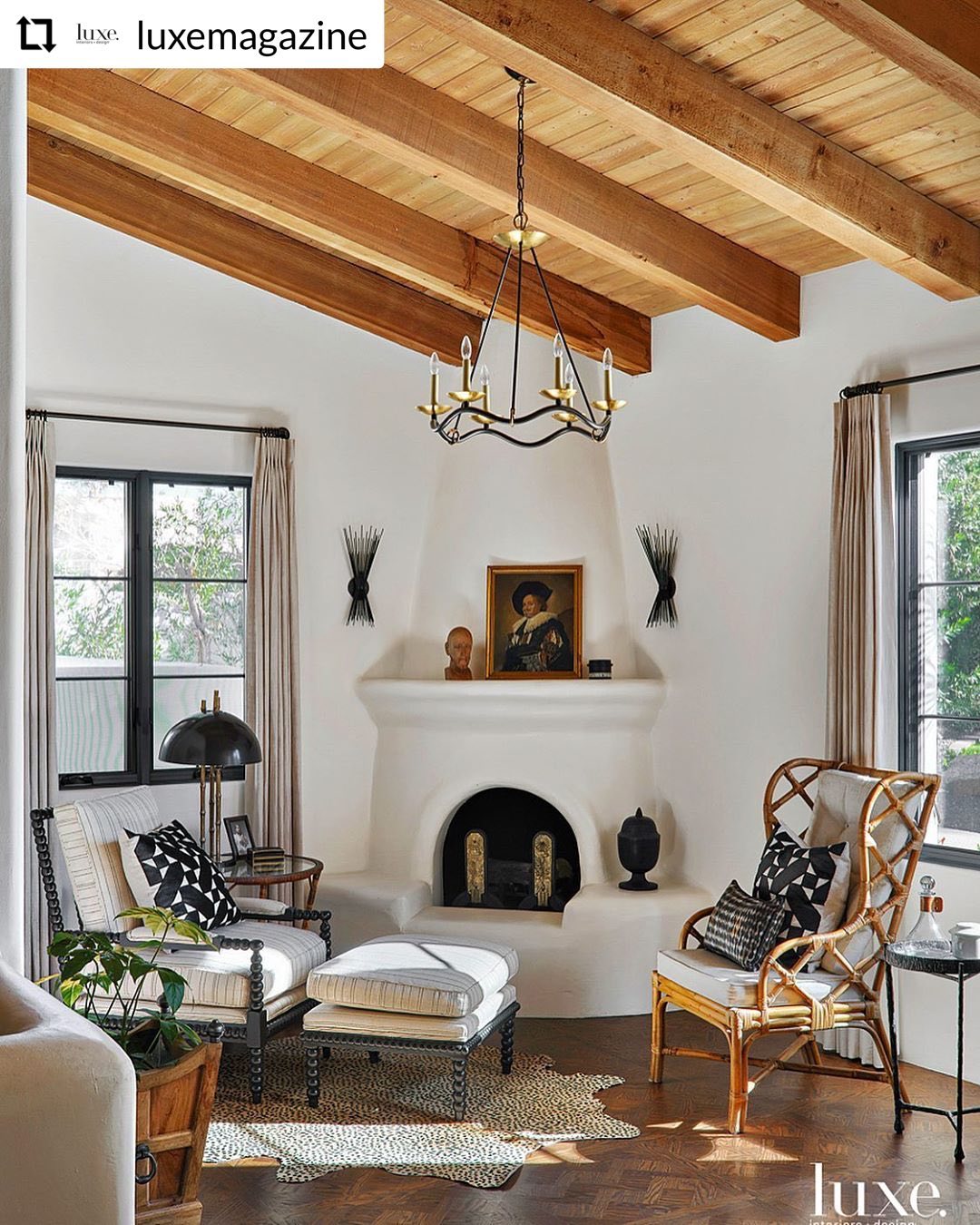 16. Mid-century Meets Minimalism: the Floating Hearth and Geometric Tile Illusion