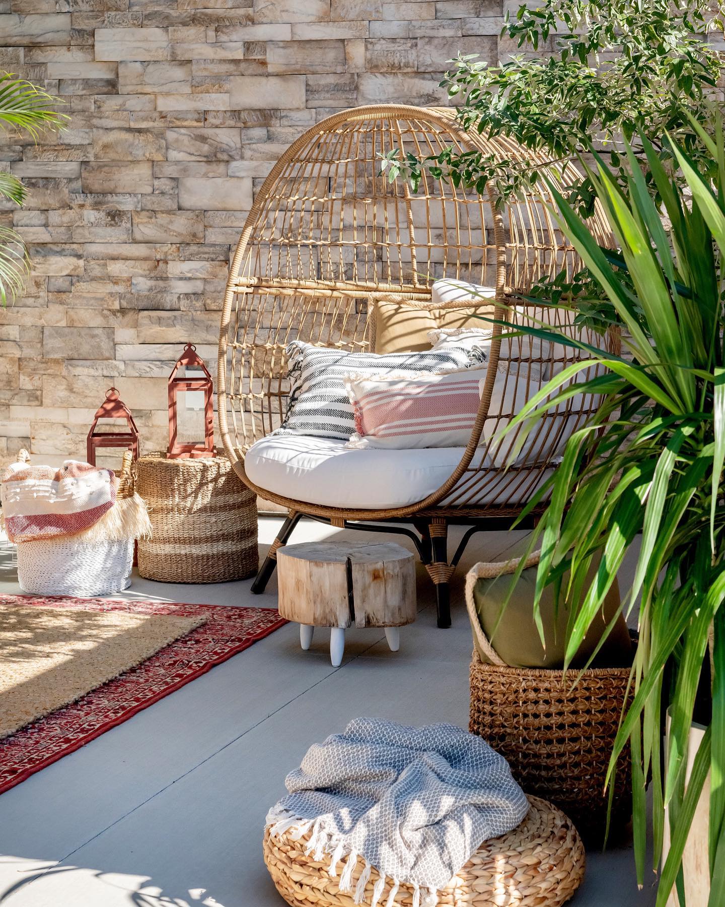 20. Vibrant Bougainvillea Canopy Over Rustic Wooden Bench