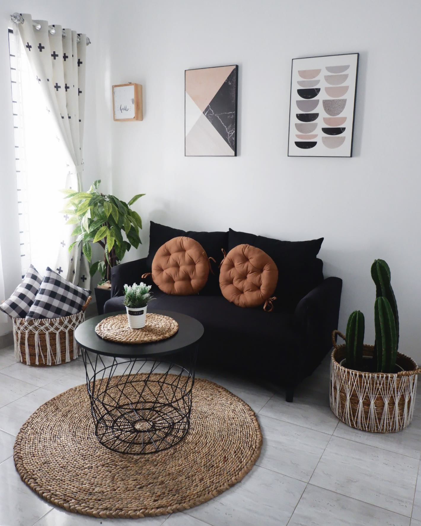 25. Soft Blush Accents Meet Industrial Edge: a Living Room with Exposed Brick and Plush Seating