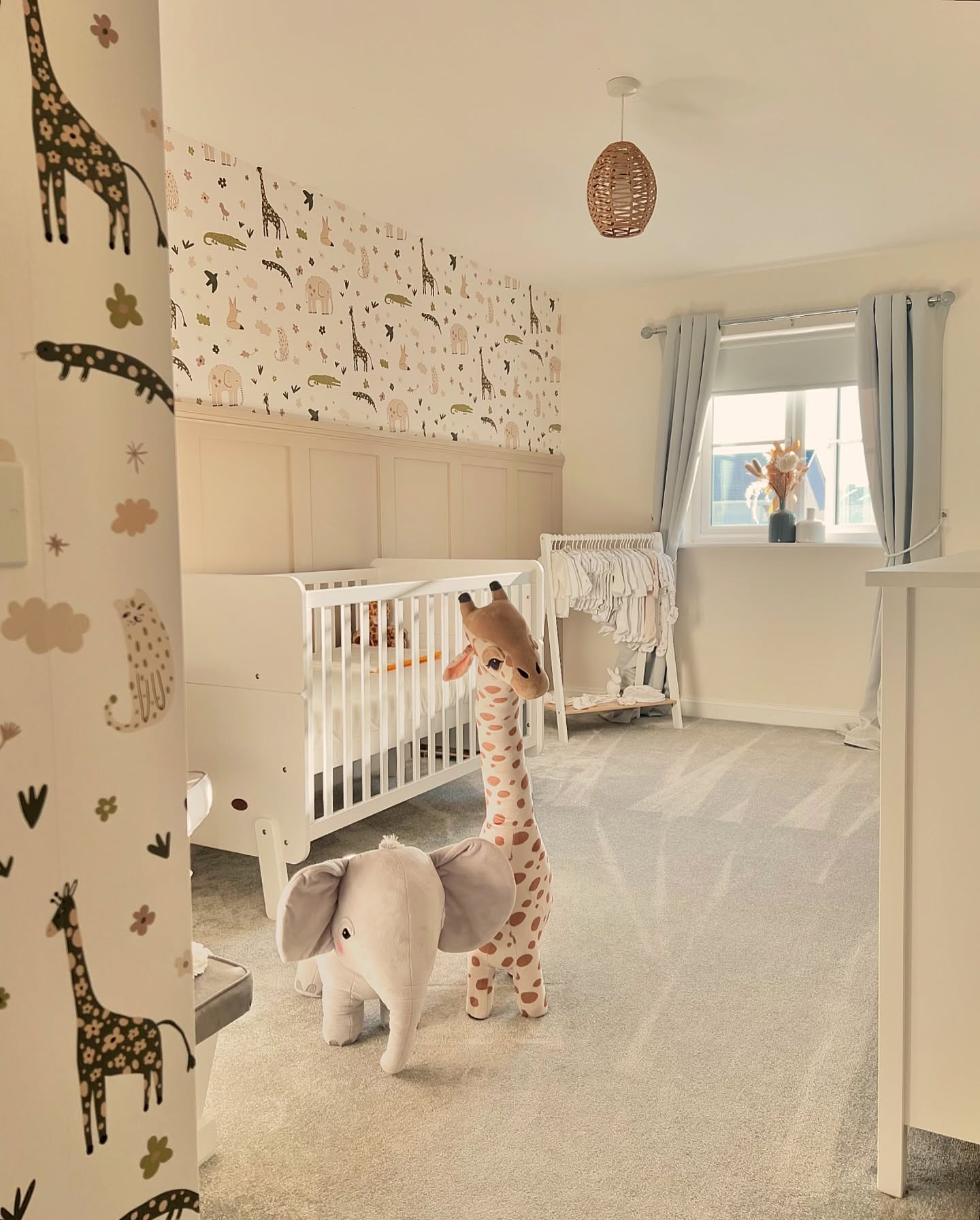 18. Geometric Delight: Hexagonal Shelves and Monochrome Magic In a Nursery