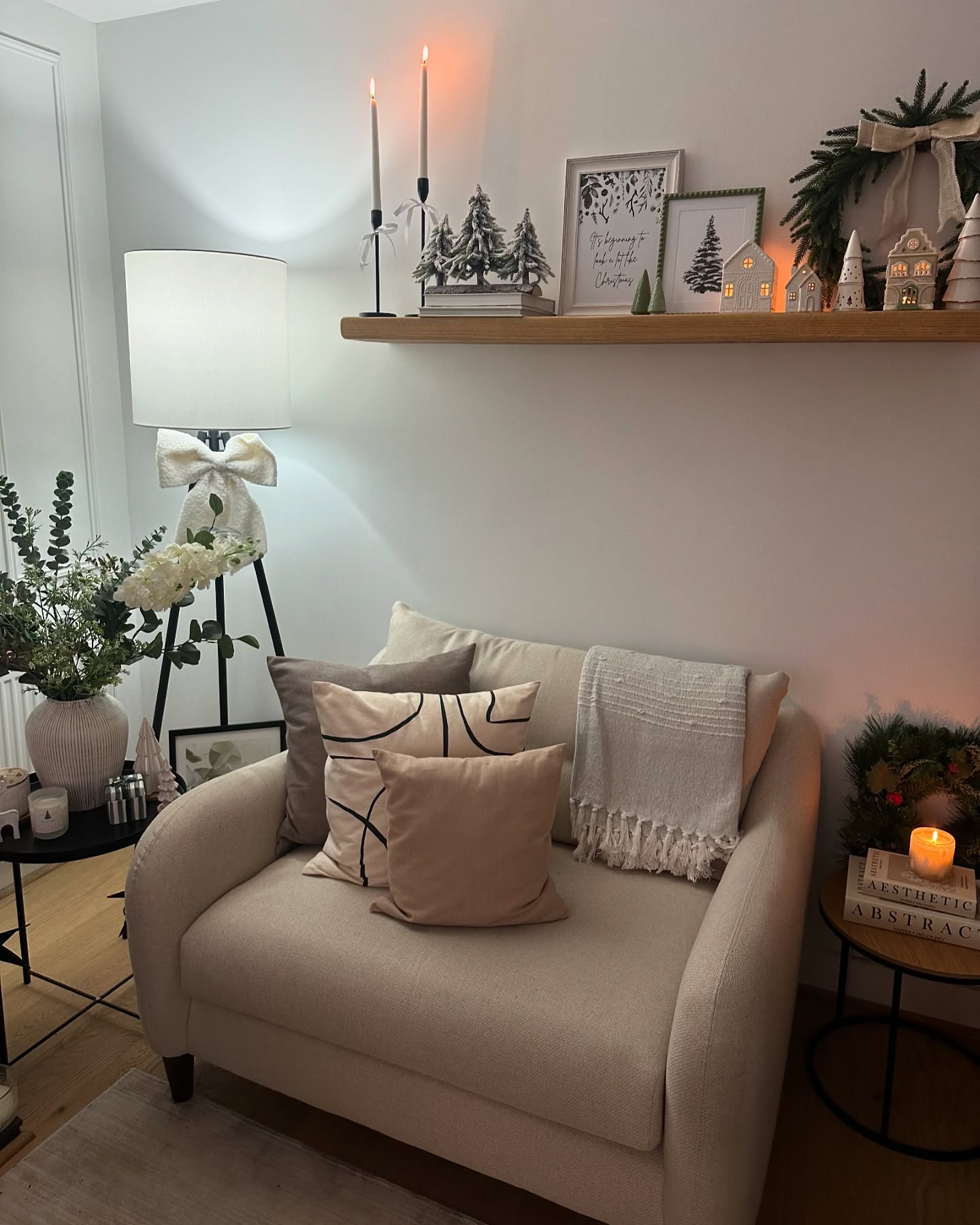 4. a Woven Basket Coffee Table Amidst Geometric Wall Art and Faux Fur Throws