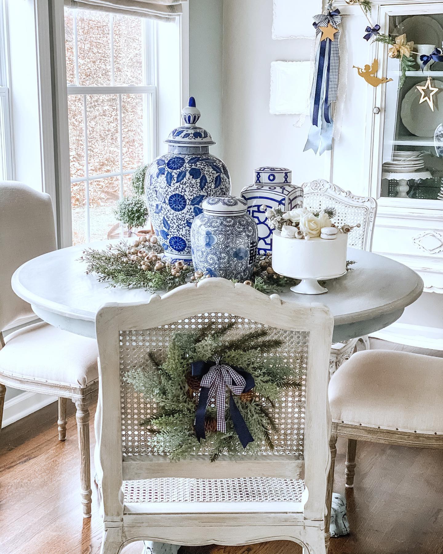 1. Sapphire Snowflake Ornament Draped In Cobalt Ribbons