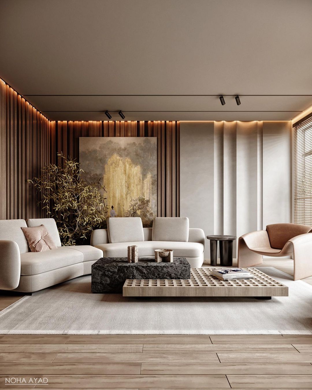 38. the Soft Taupe Sofa with Geometric Scatter Cushions and a Single White Orchid