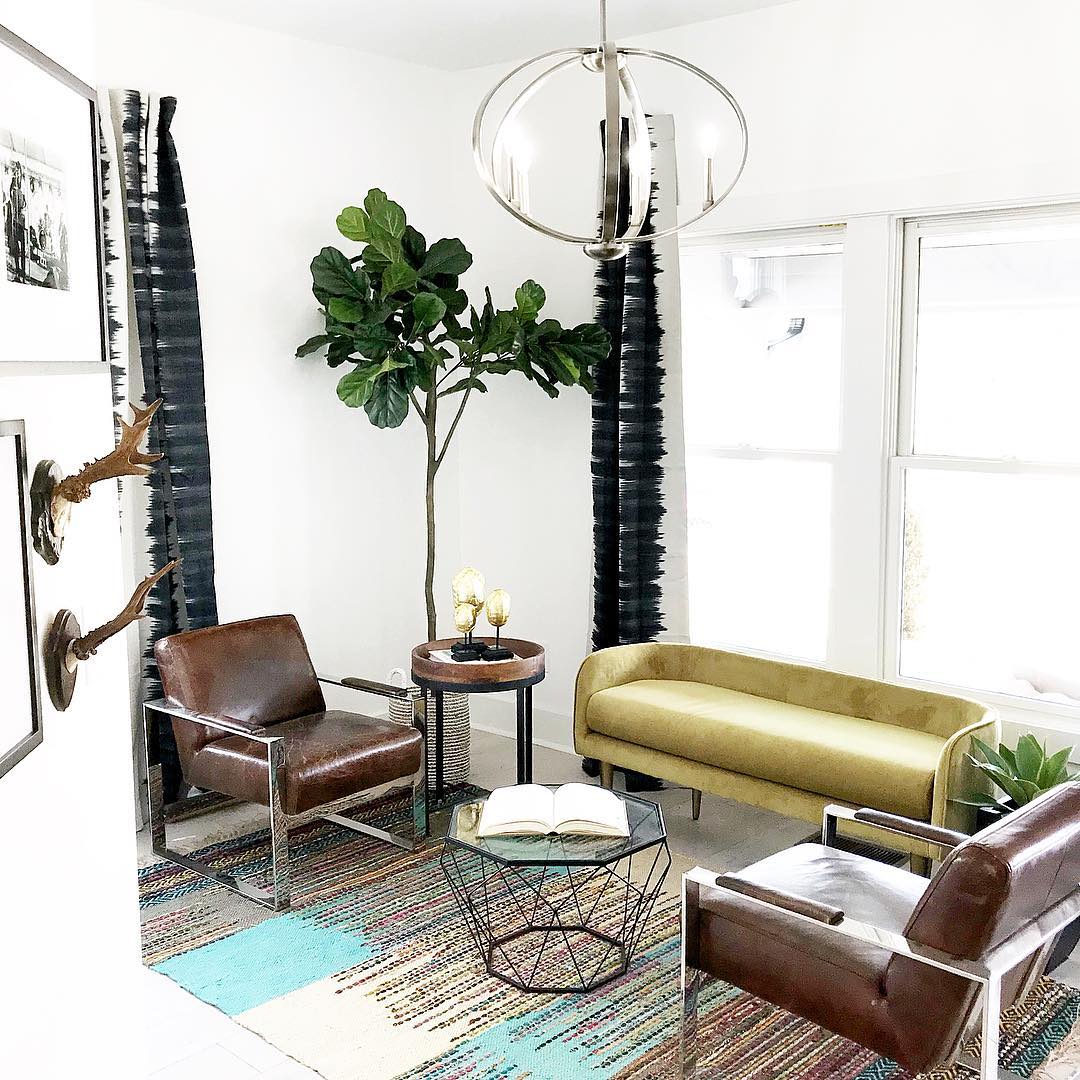 4. Sunlit Alcove with Botanical Wall Art and Cozy Nook
