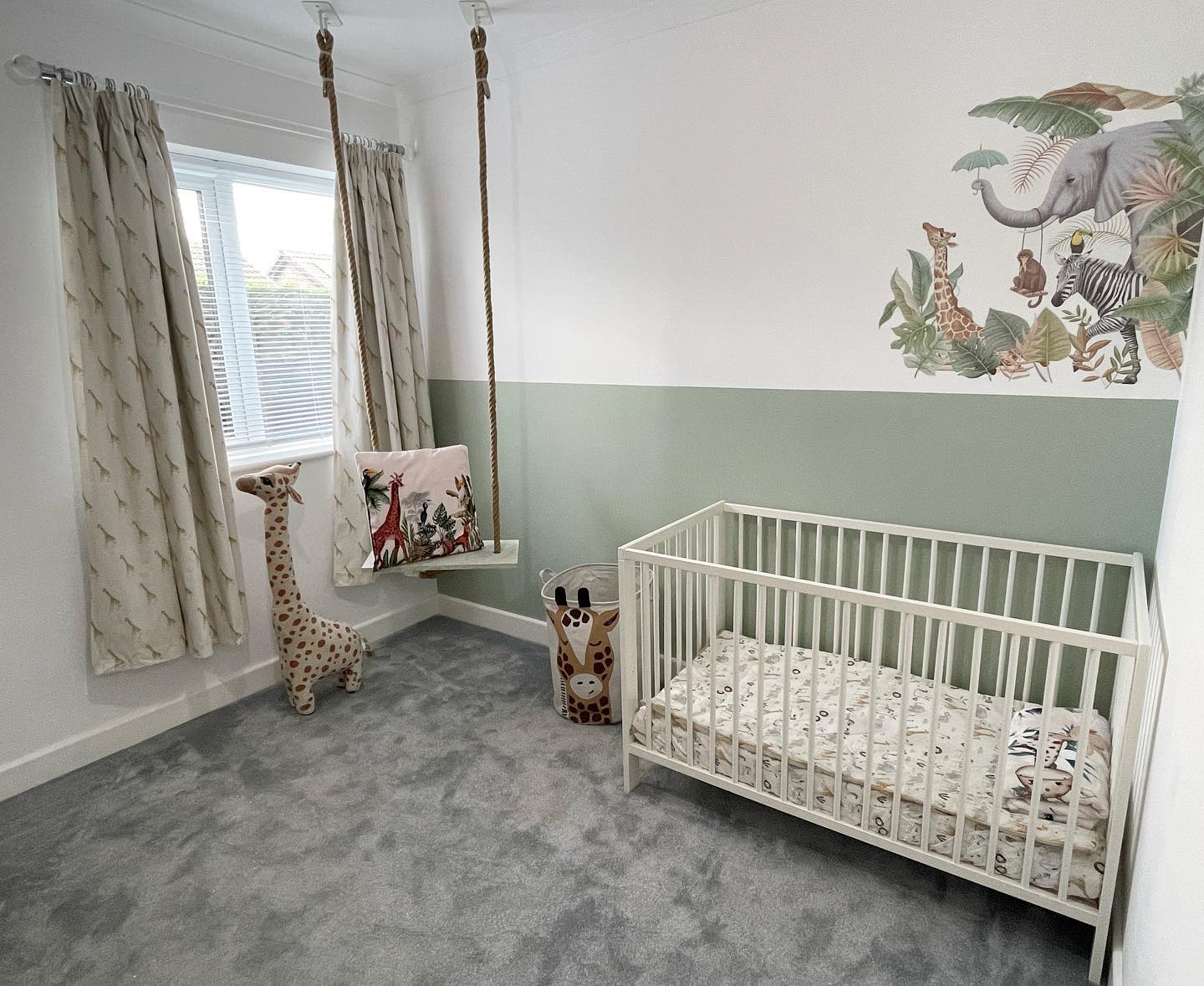 37. Soft Sage Serenity: Woven Basket with Cotton Bunnies and a Single White Bloom