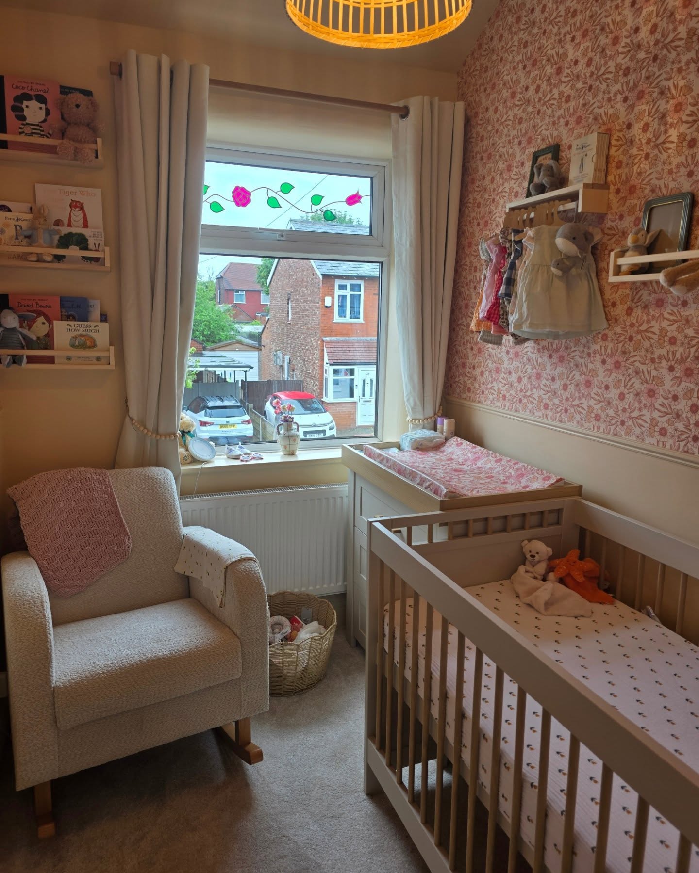 7. Whimsical Woodland Creatures and Canopy Bed In Soft Pastels