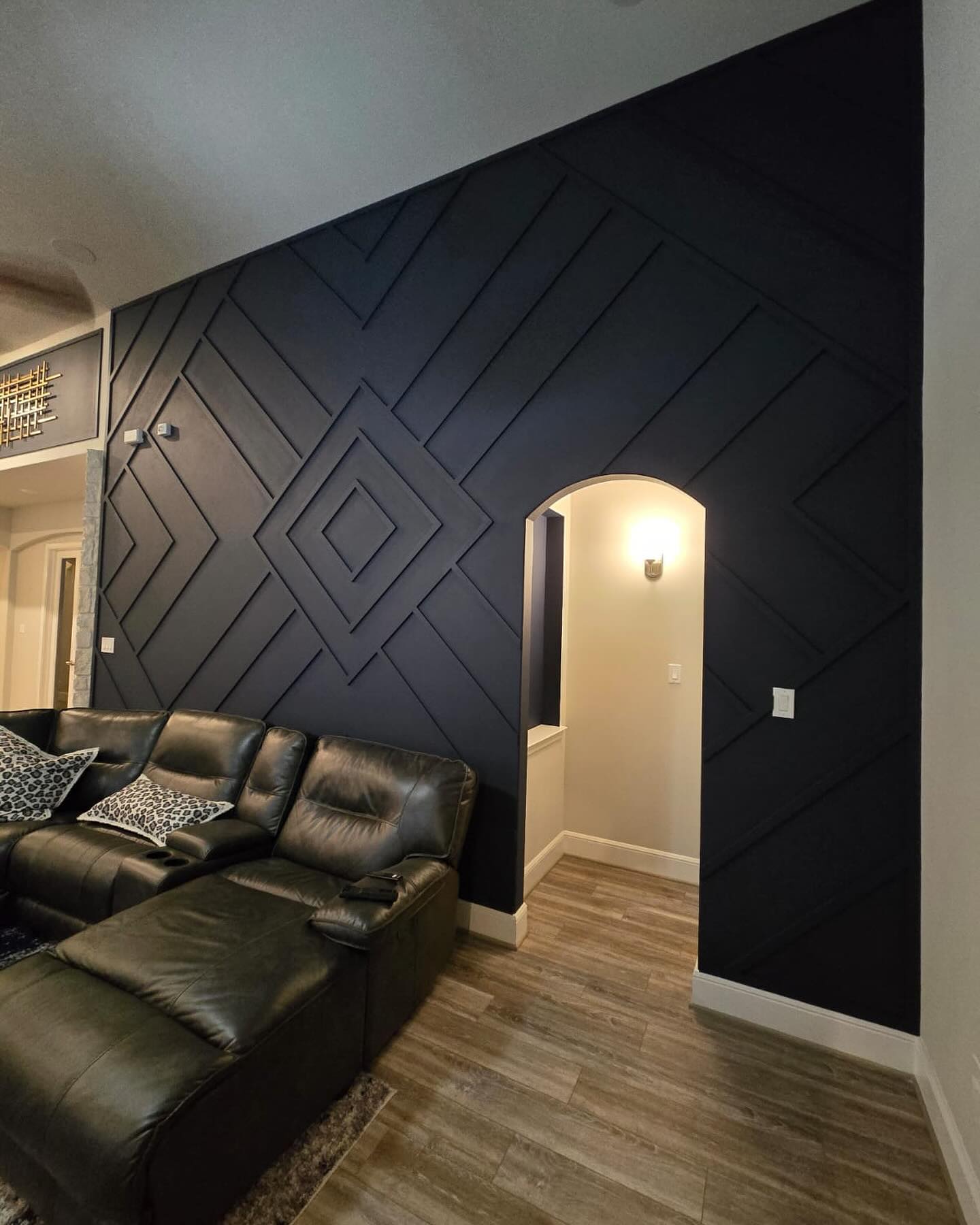 34. a Symphony Of Teal and Gold: the Geometric Wall Dance