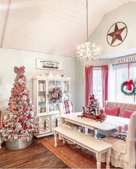 4. Crimson Ribbons and Snowy Pine Cones Wreath