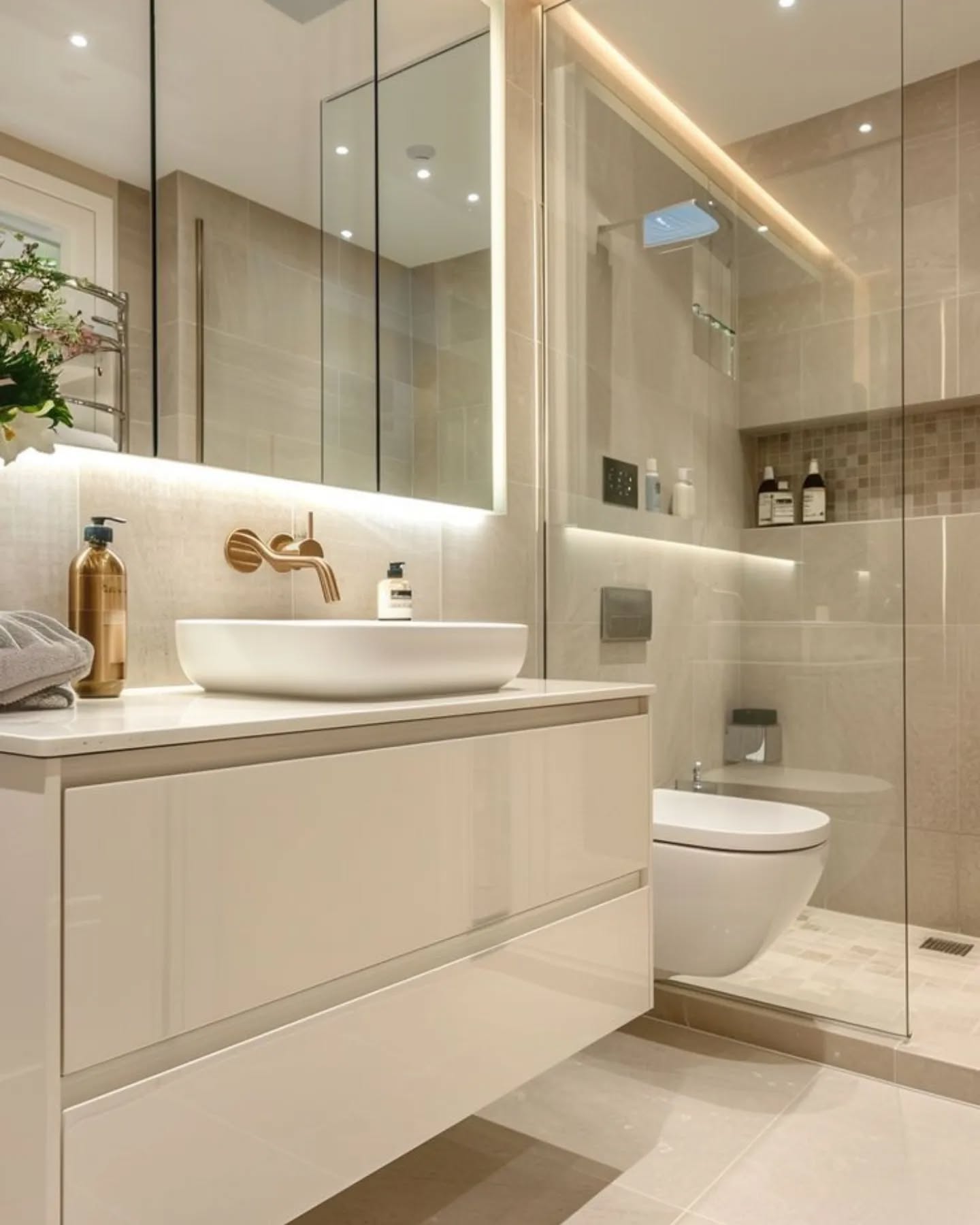13. a Mosaic Of Serenity: Hexagonal Tiles and Bamboo Accents In a Compact Bathroom