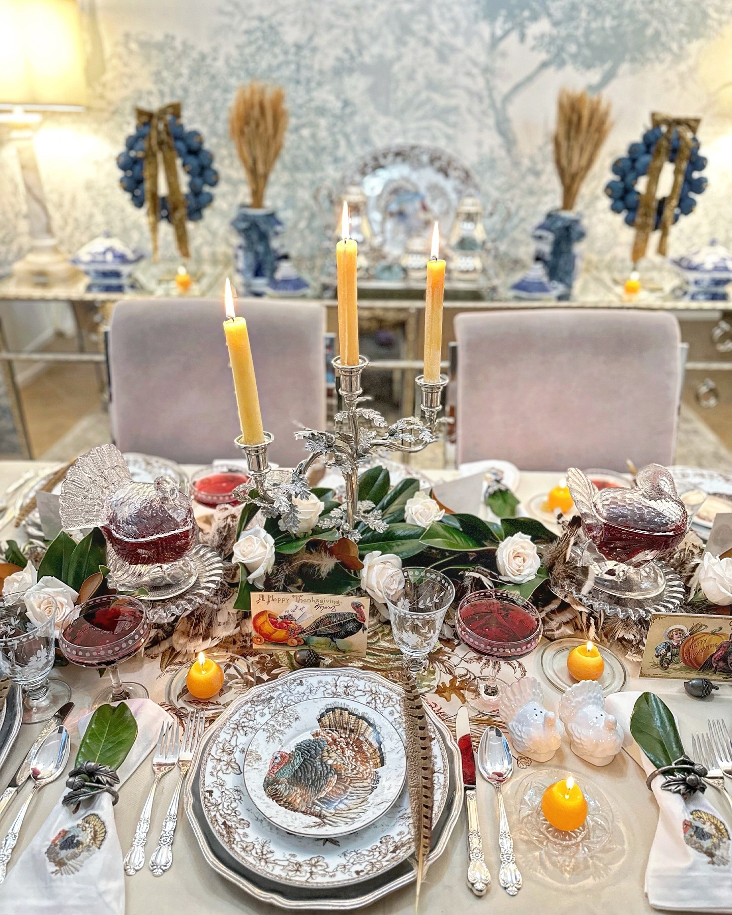 8. Pumpkin Vines and Copper Accents: a Rustic Thanksgiving Table Setting