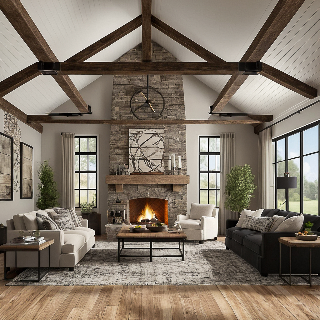 1. Vintage Turntable and Quilted Throw on Shiplap Wall Farmhouse Living Room