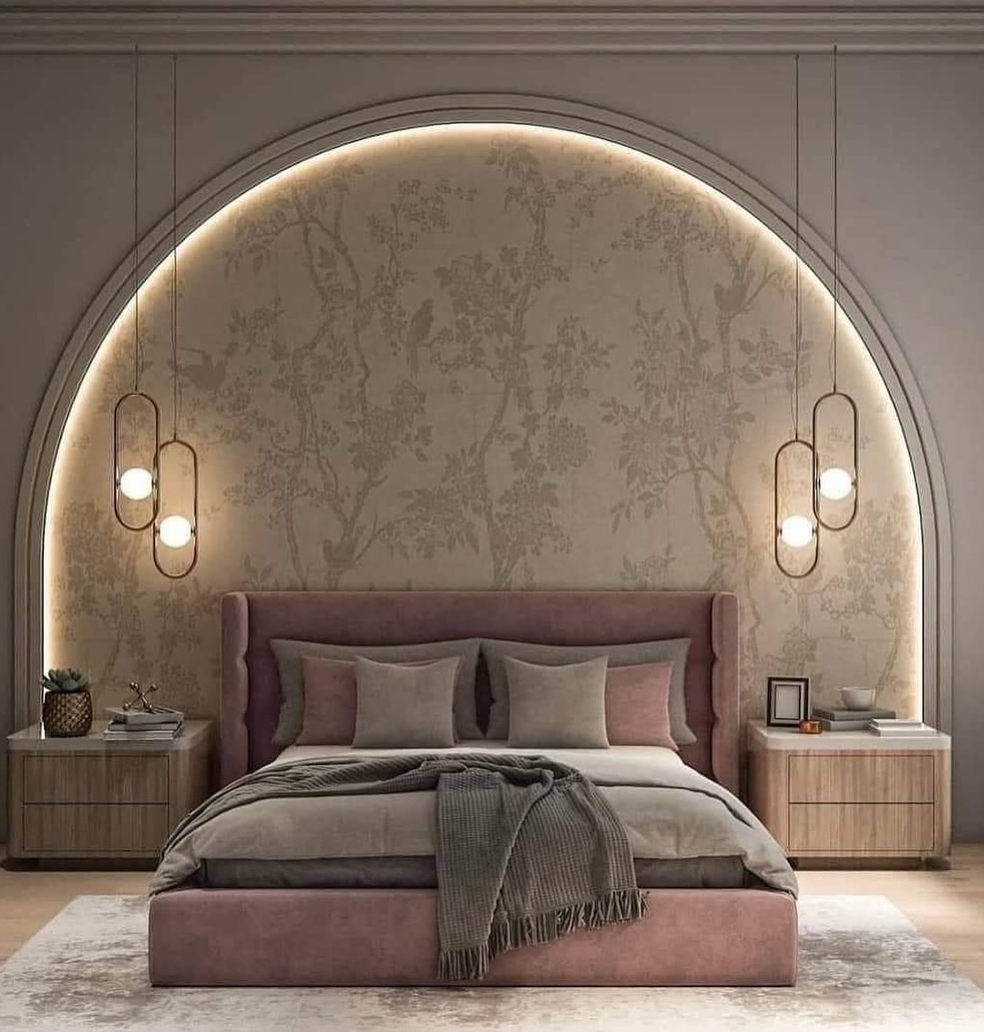22. Moonlit Waves Bedding with Floating Nightstand Illusion In Soft Pastels