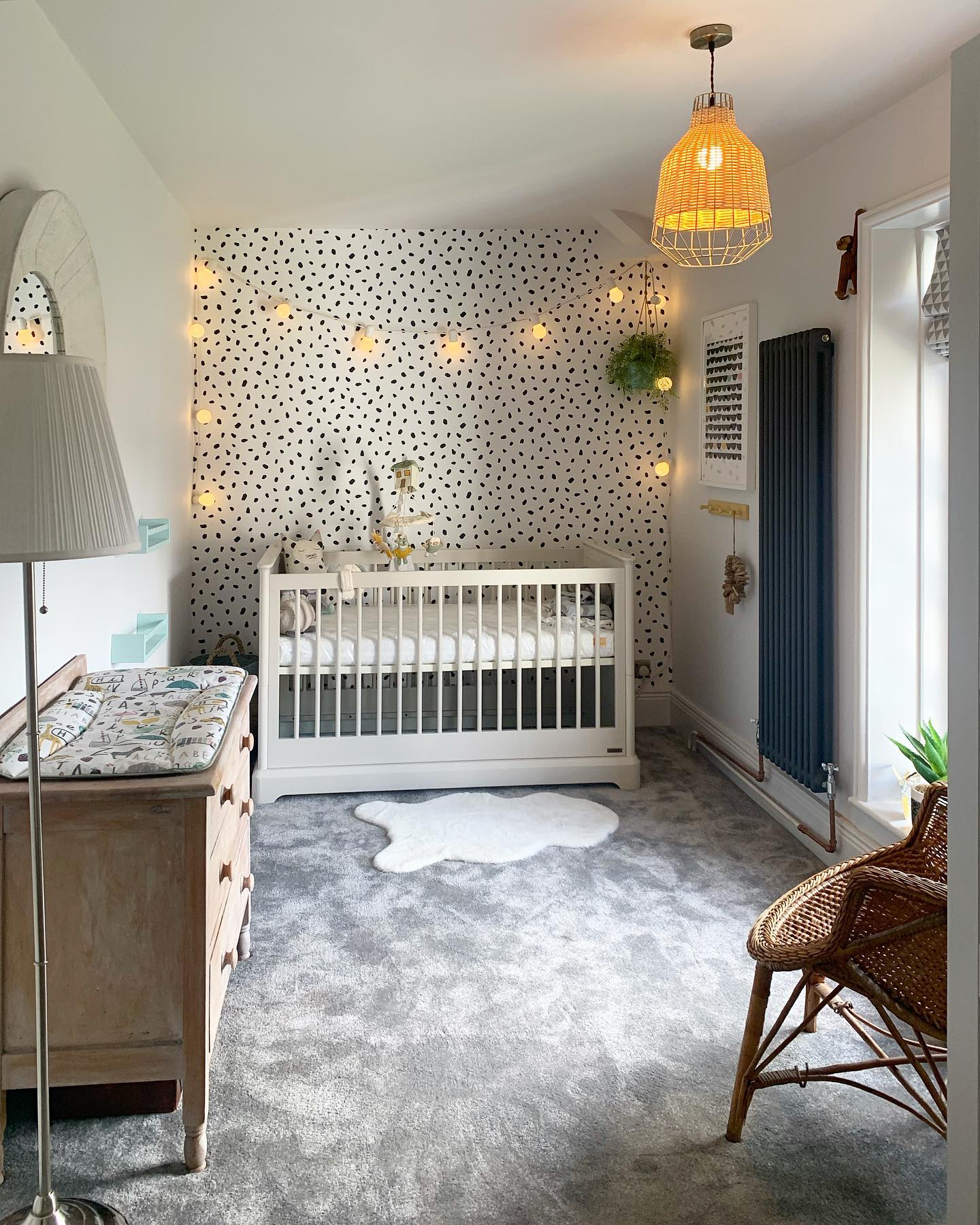 12. the Soft Glow Of Moonlit Crib Mobile Against Monochrome Walls