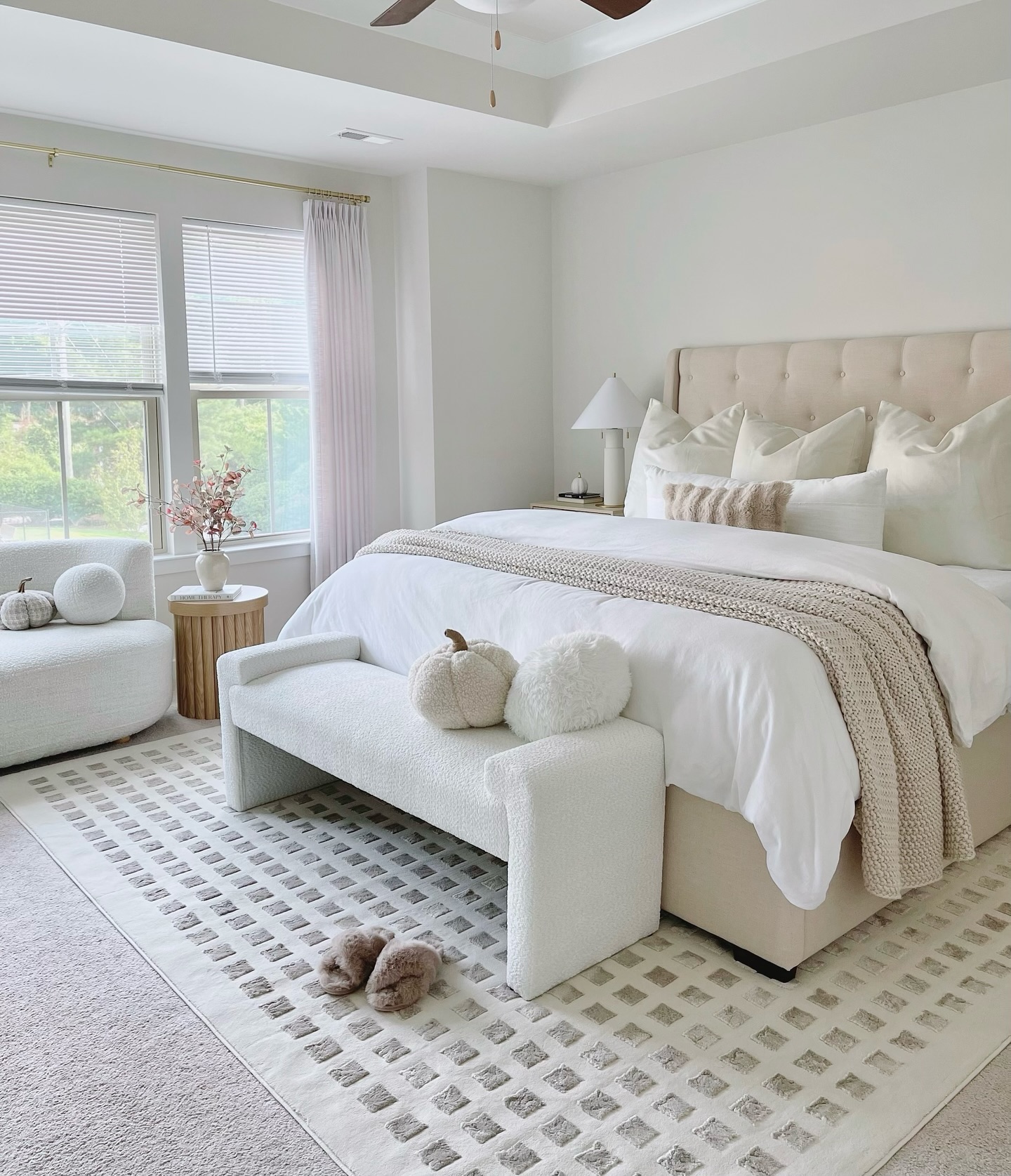 13. Moonlit Lavender Dreams: a Bedside Haven with Floating Nightstands and Woven Accents