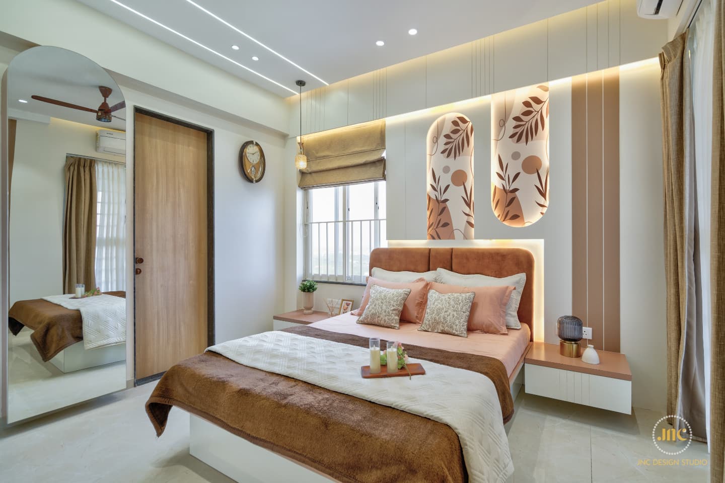 20. Moonlit Serenity: Silver Accents and Velvet Drapes In a Master Bedroom Haven
