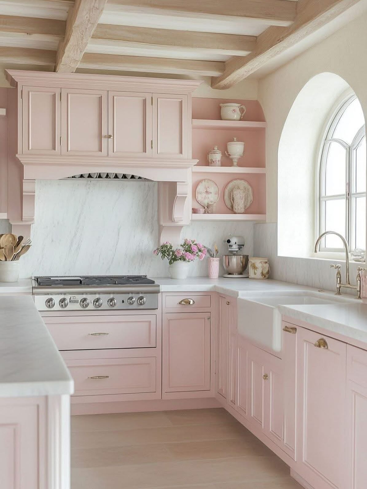 1. the Cotton Candy Whisk and Rose Gold Utensil Holder Kitchen