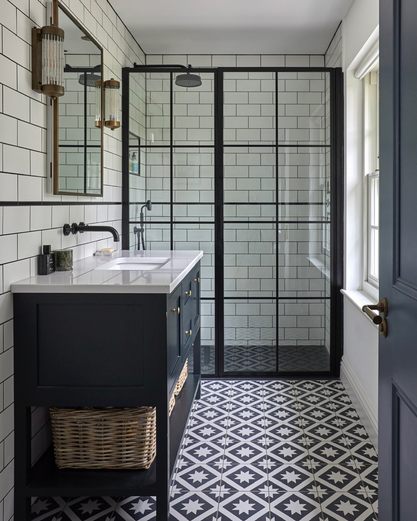 3. Vintage Rotary Dial Phone As a Faucet Handle In a Monochrome Bathroom