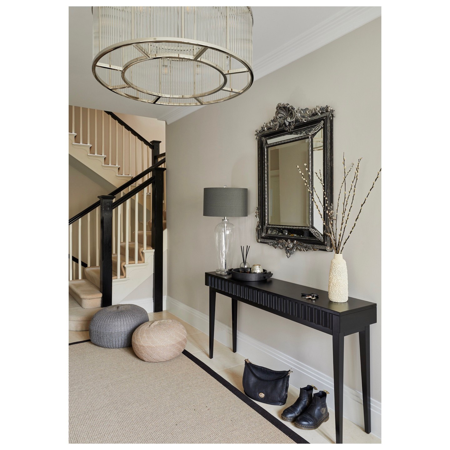 42. Velvet Drapes and Gilded Mirrors: a Regal Entrance Hall