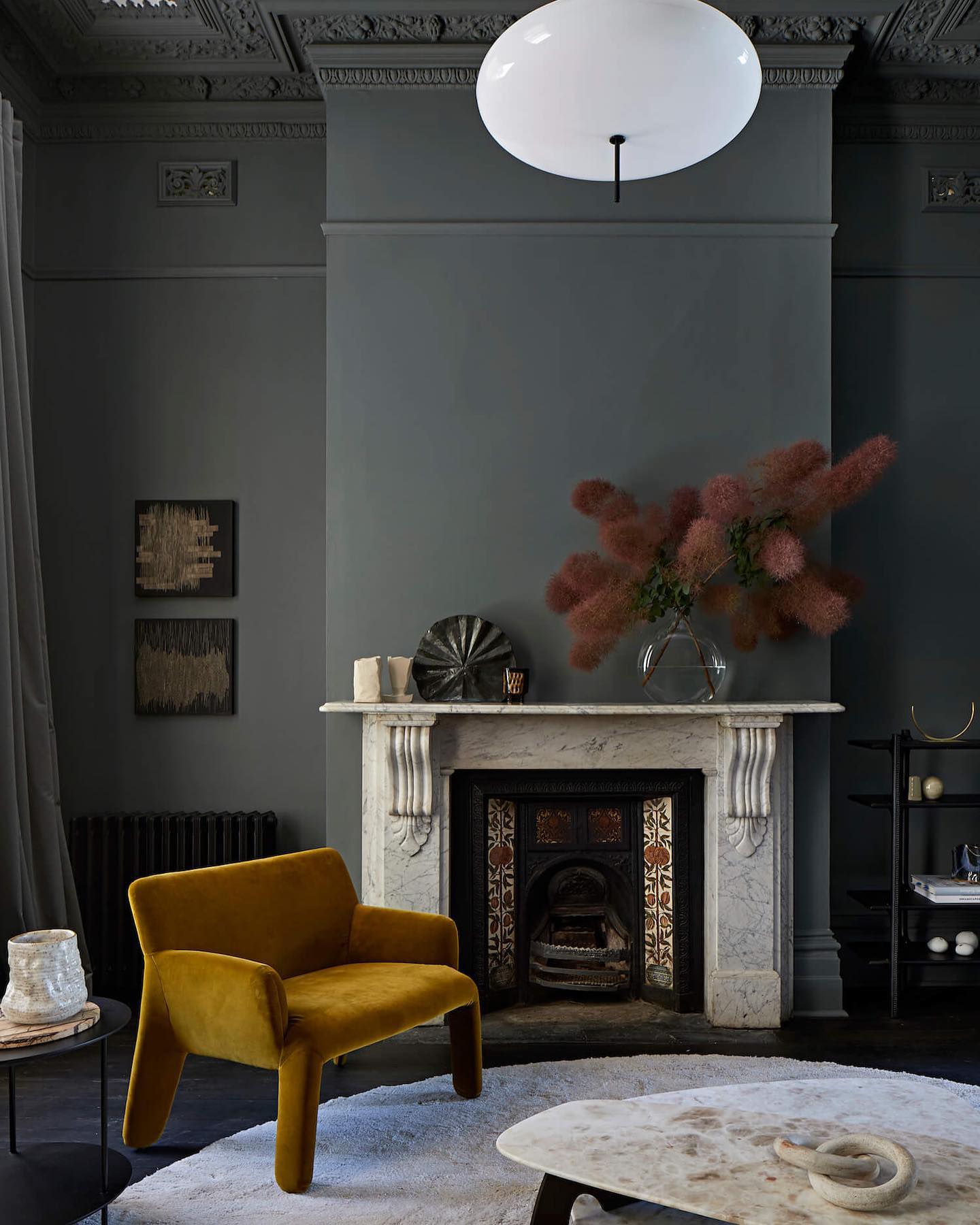 3. Mid-century Meets Minimalism: the Asymmetrical Brick Fireplace with Floating Shelves