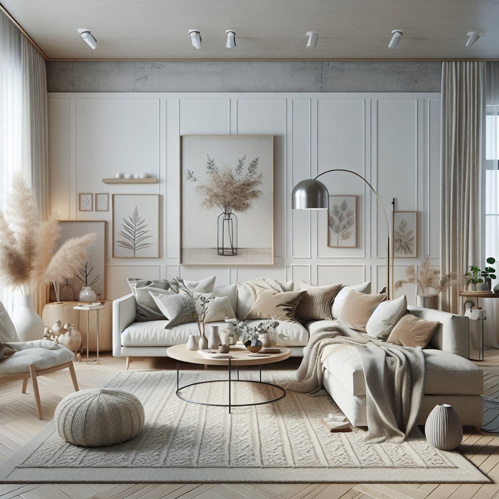 21. Cozy Corner with a Velvet Blue Armchair and Woven Basket Beneath a Geometric Wall Art