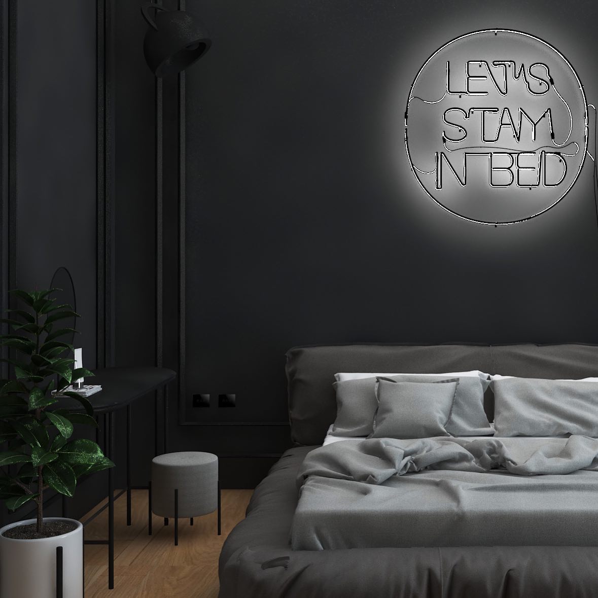 17. Midnight Velvet Canopy: a Bed Adrift In a Sea Of Charcoal and Onyx