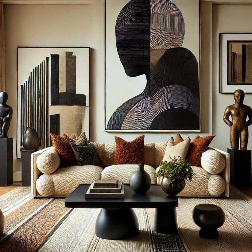 6. Minimalist Living Room with a Monochromatic Palette and Geometric Coffee Table