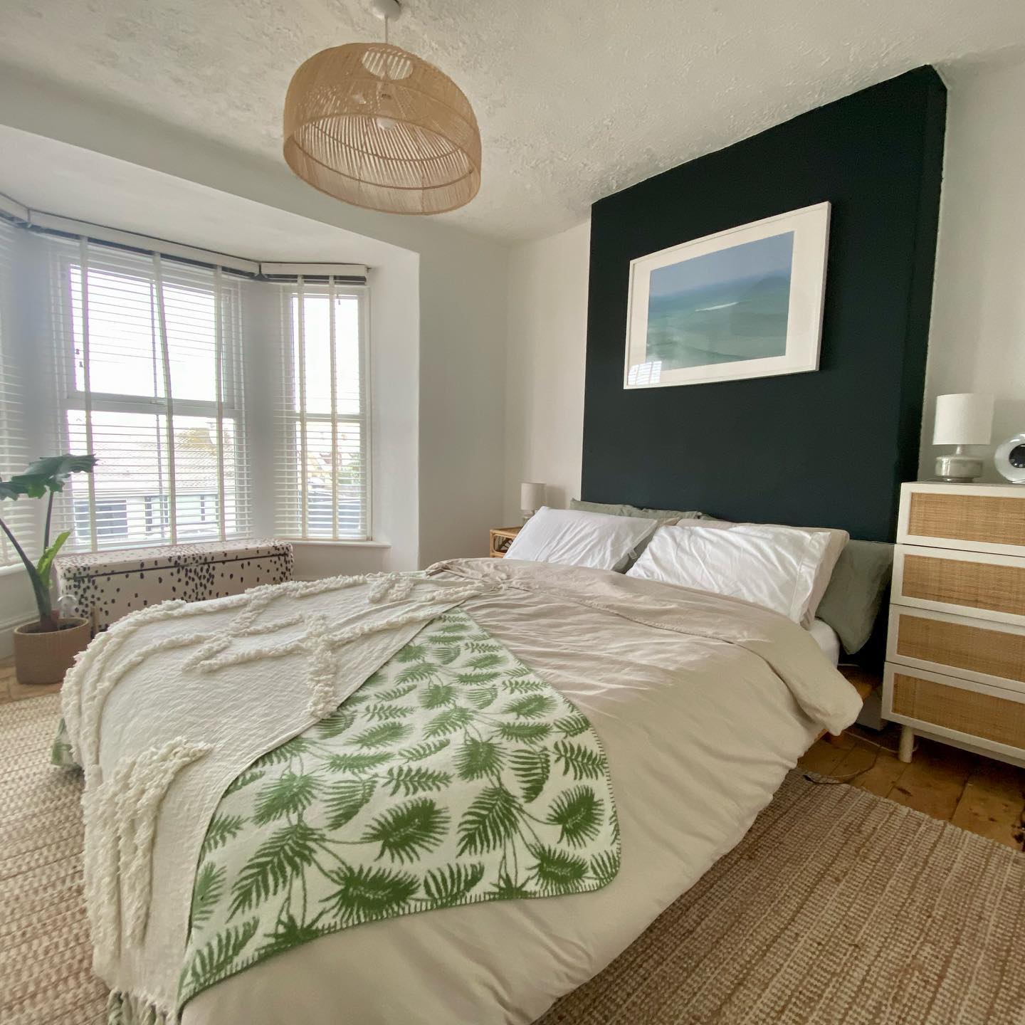 2. Moonlit Moss and Macrame: a Bedroom Where Nature Meets Night