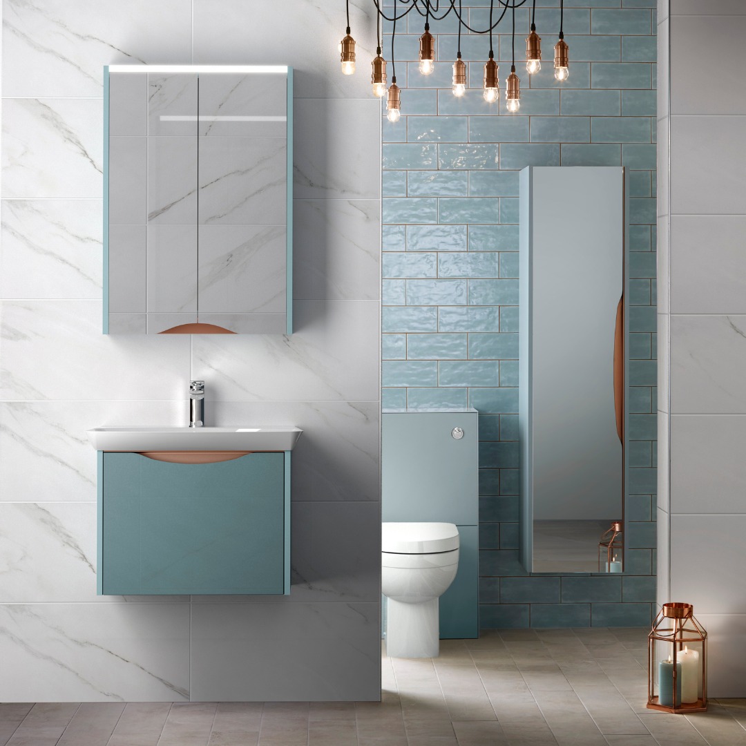 27. Moonlit Marble Mosaic: a Bathroom with a Crescent-shaped Tub and Starry Ceiling