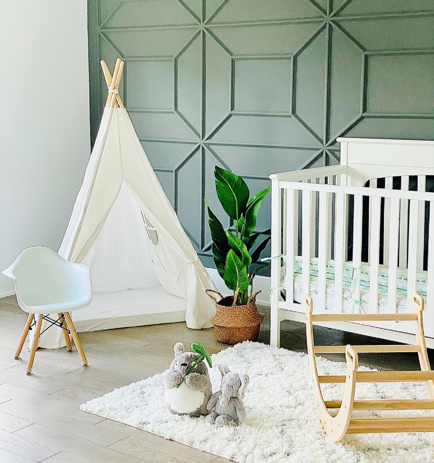 13. the Cactus Silhouette and Monochrome Mobile Nursery Nook