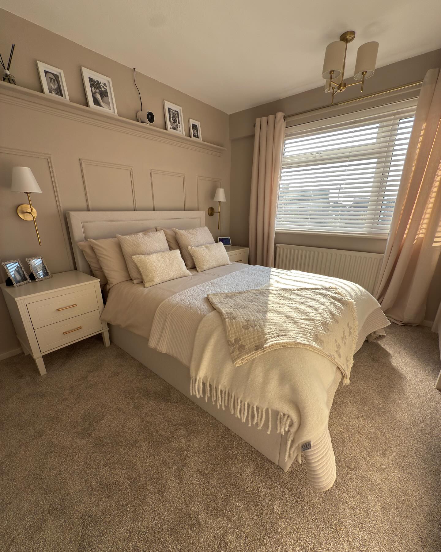 20. the Moonlit Serenity Of a Geometrically Patterned Bedspread In Soft Neutral Tones