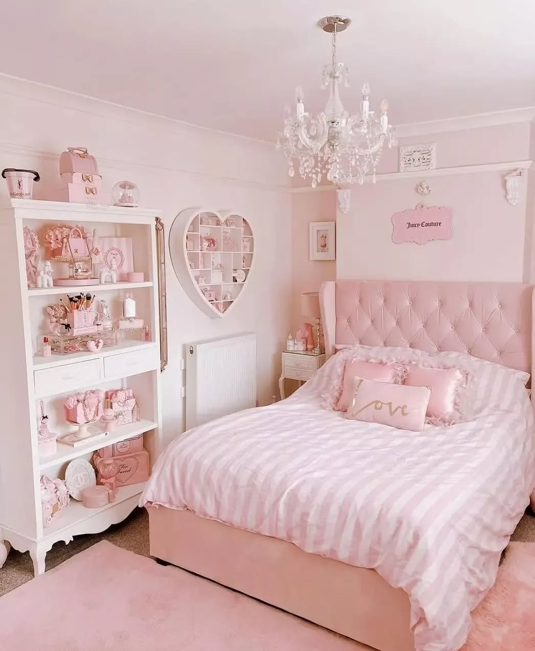 6. Soft Lavender Dream with Vintage Charm: a Bedside Table Transformed