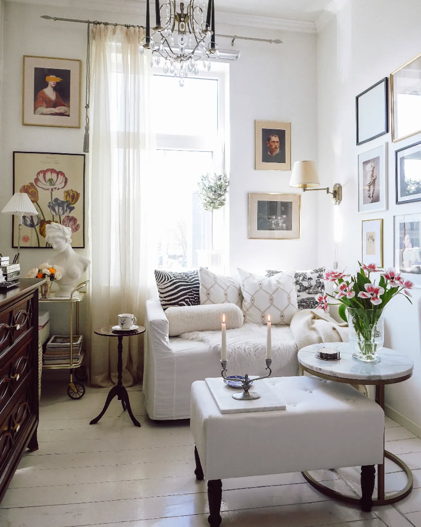 13. a Velvet Couch and Geometric Shelves Dance In a Sunlit Nook