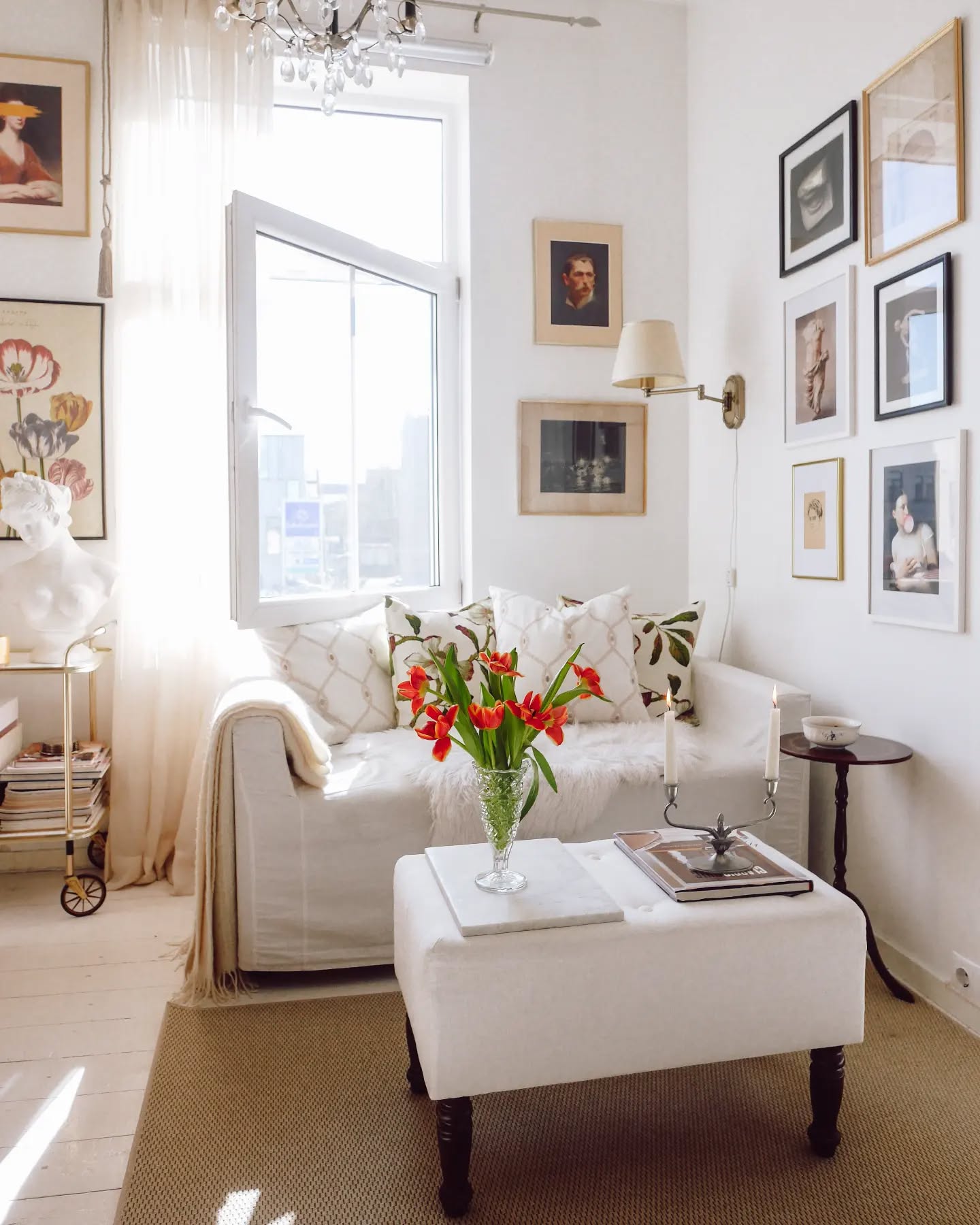 9. Whimsical Wallpaper Waves and Terracotta Accents In a Cozy Corner