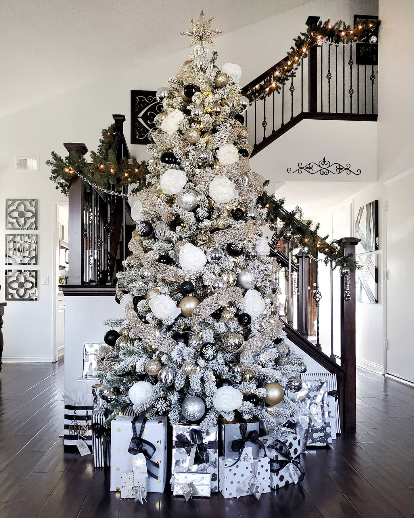 18. a Monochrome Symphony Of Pinecones and Ribbons on a Snow-dusted Mantel