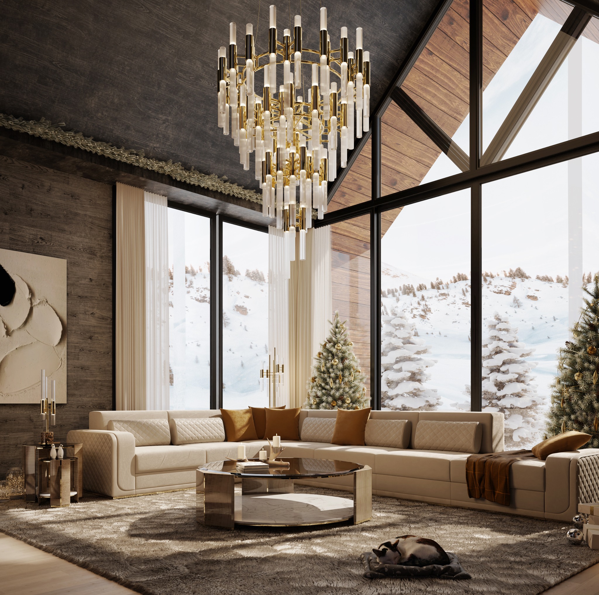 16. Golden Pinecones and Crimson Ribbons: a Festive Mantelpiece Masterpiece