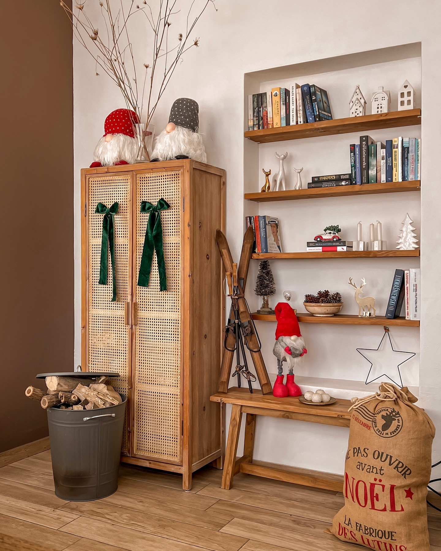 9. Built-in Shelves with Geometric Mosaic Tiles and Asymmetrical Display Nooks