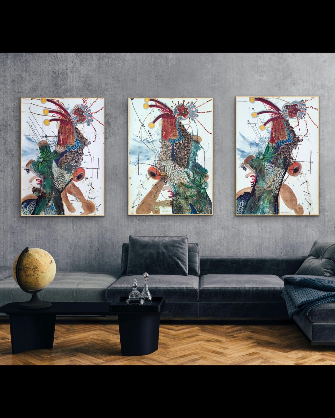 7. Vibrant Succulent Symphony with Geometric Precision on Floating Shelves