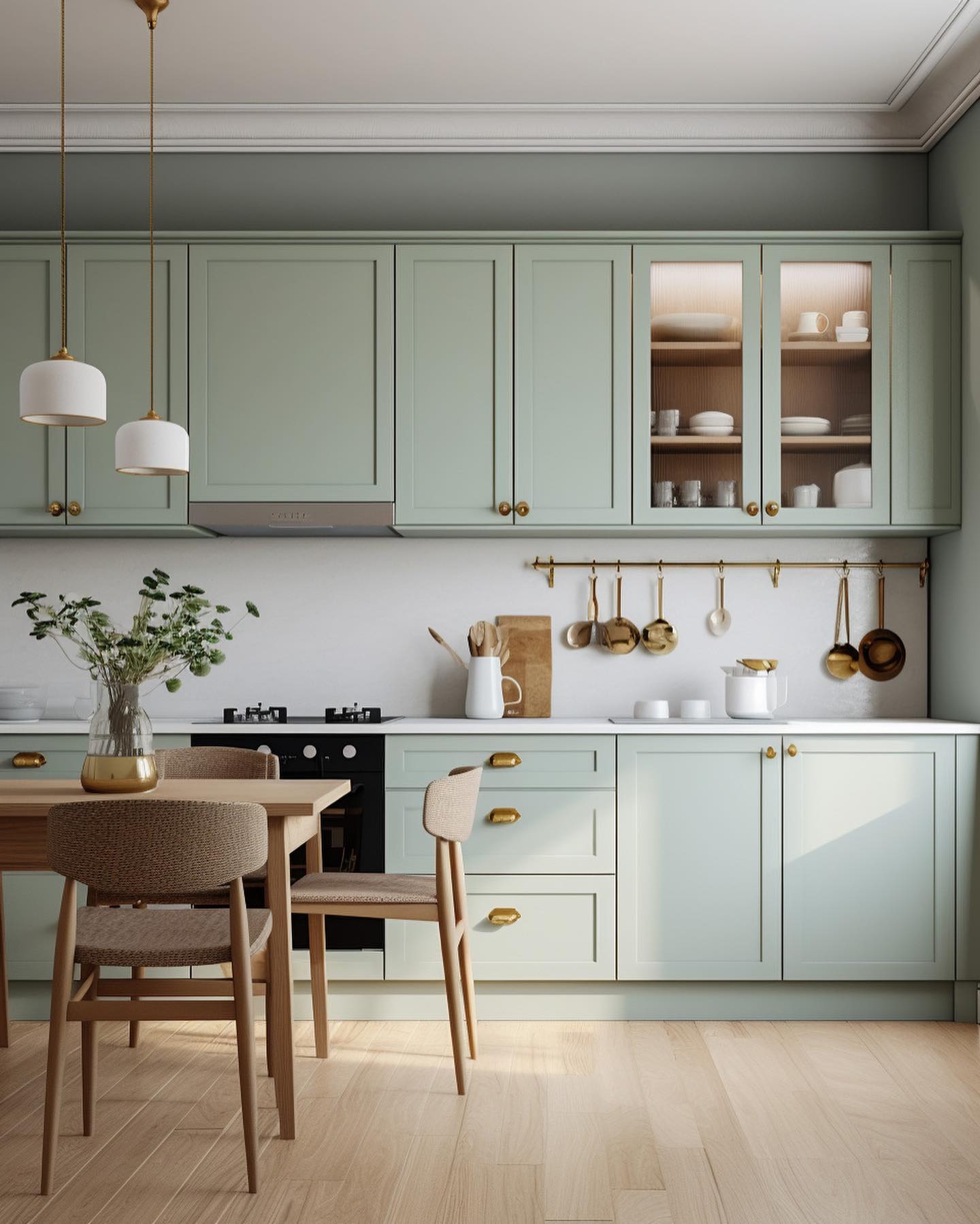 34. Verdant Vines and Copper Accents: a Kitchen Cabinet Transformation
