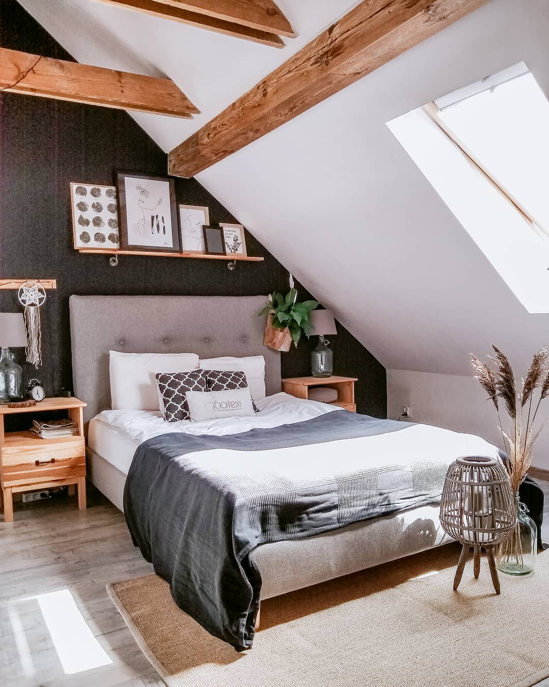 7. Moonlit Dreamscape: Woven Tapestries and Starlit Canopy In a Dark Boho Sanctuary