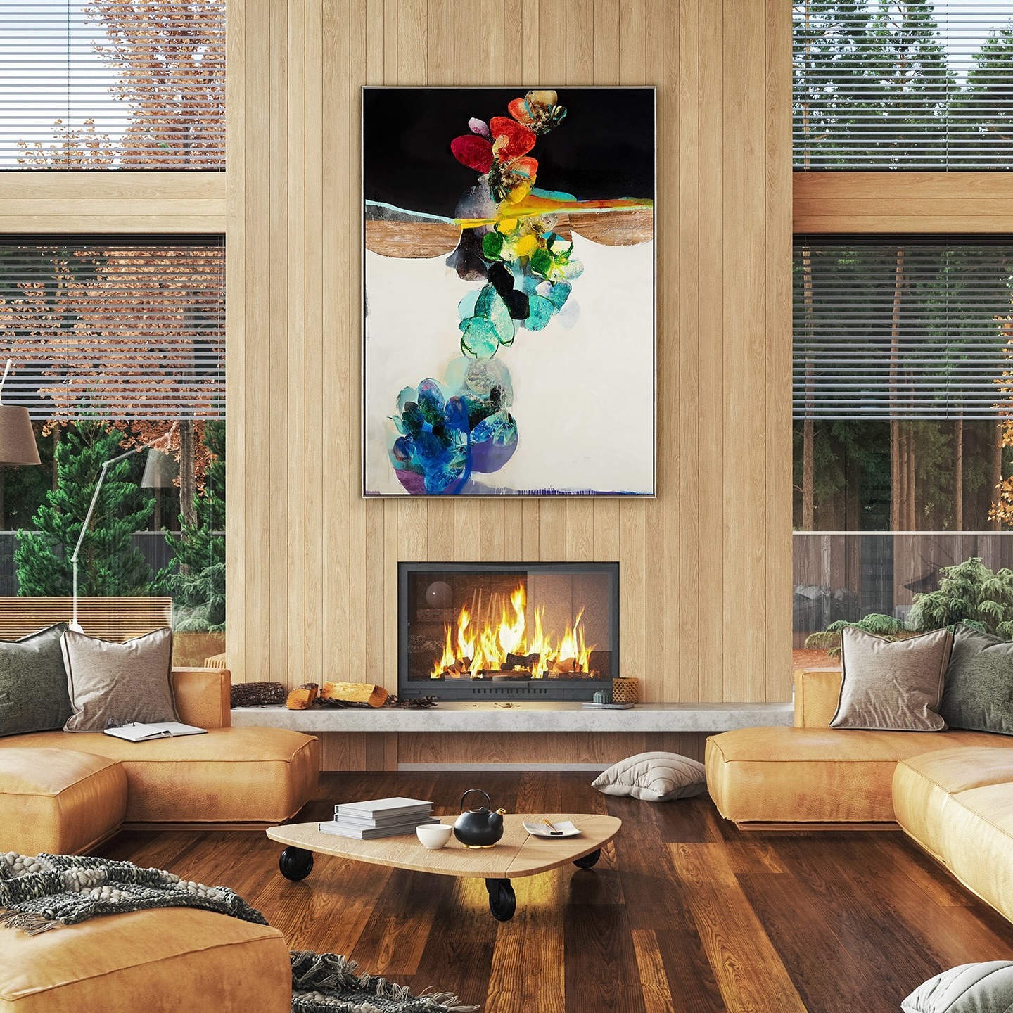 39. Moonlit Waves and Geometric Echoes: a Living Room with a Unique Twist